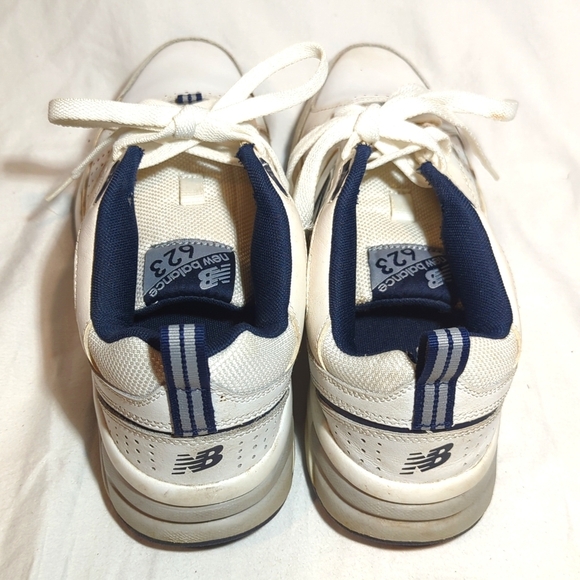 New Balance White and Navy Sneakers - Picture 5 of 8